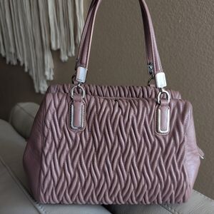 Coach Madison Gathered Twist Leather Satchel